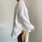 ダブルフェイスサテンブラウス／オフホワイト