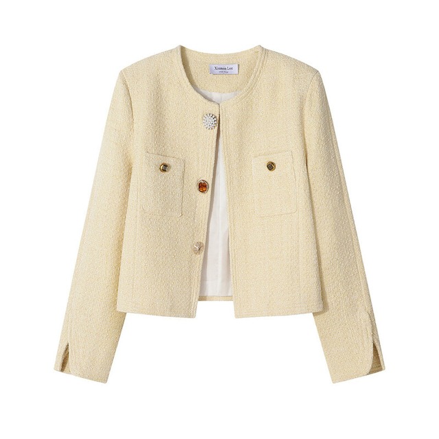 Multi button collarless jacket　B4142