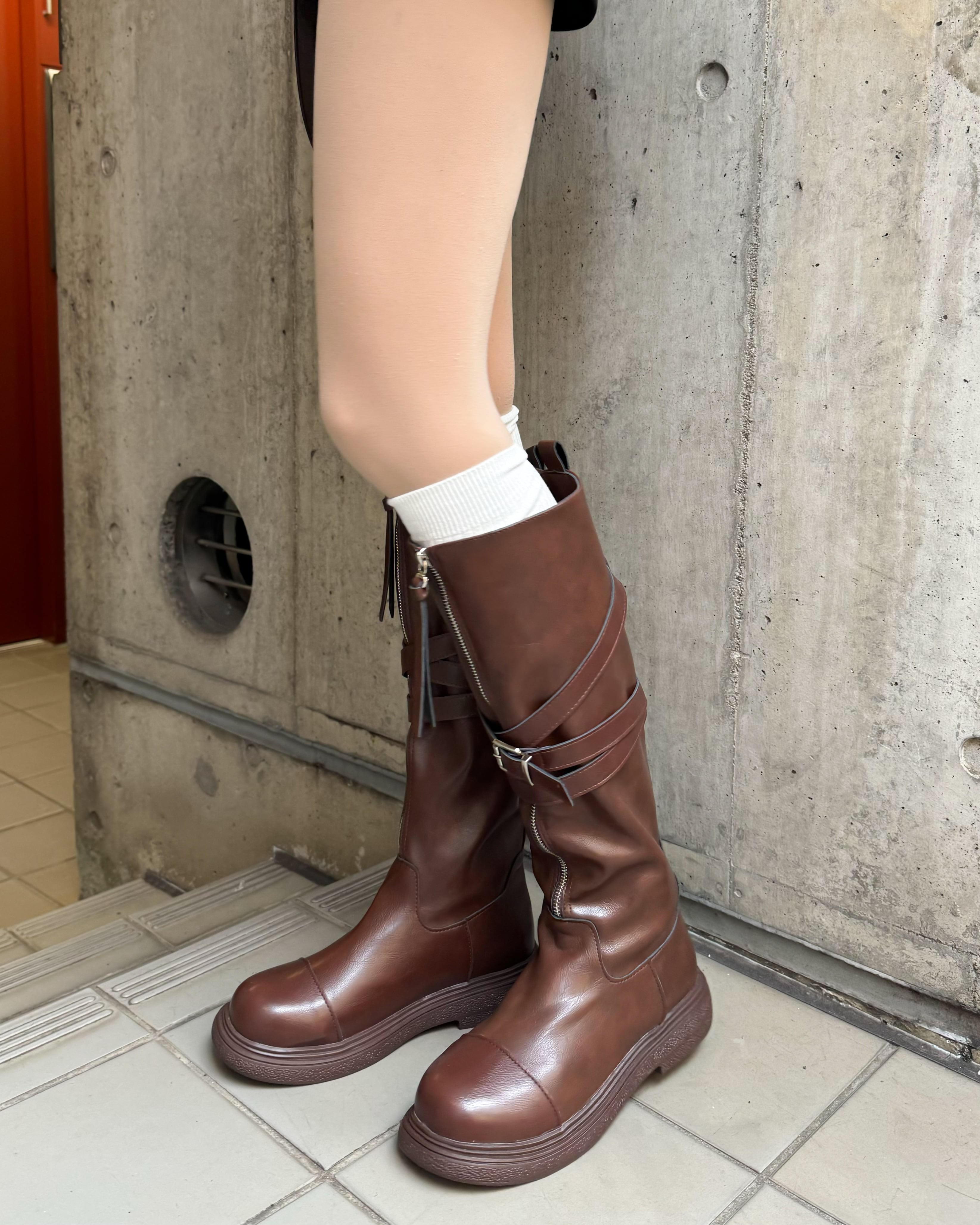 フロントジップ2wayロングブーツ V04510