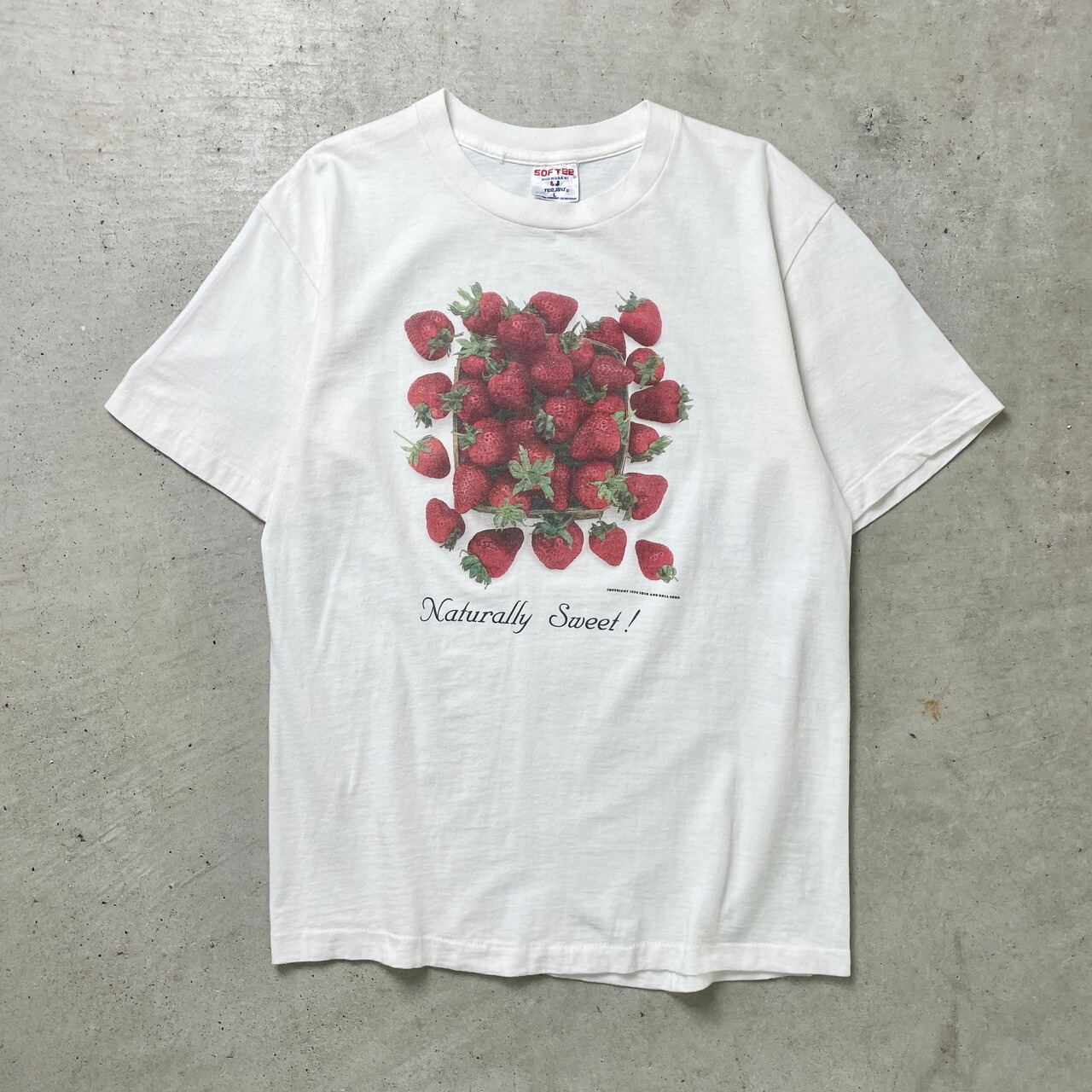 90年代 USA製 Naturally Sweet アートプリントTシャツ いちご メンズL 