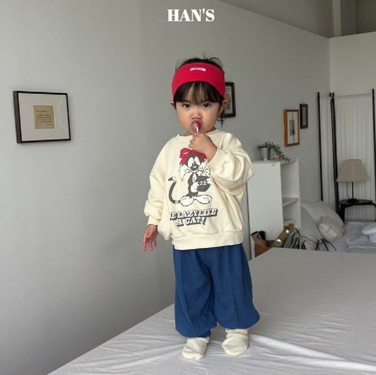 韓国子供服 / 26Autumn / 〖取寄〗Hans / リボンキャットスウェット / キッズ服 / ジュニア服 *XS~JM*