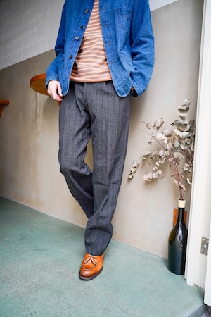 【1950s】"Made in France" Wool 2-tuck Trousers / 6-319