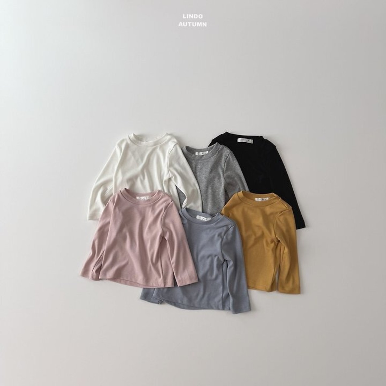 韓国子供服 / LINDO / もちもちベーシックTシャツ / 秋服 *XS~XL*