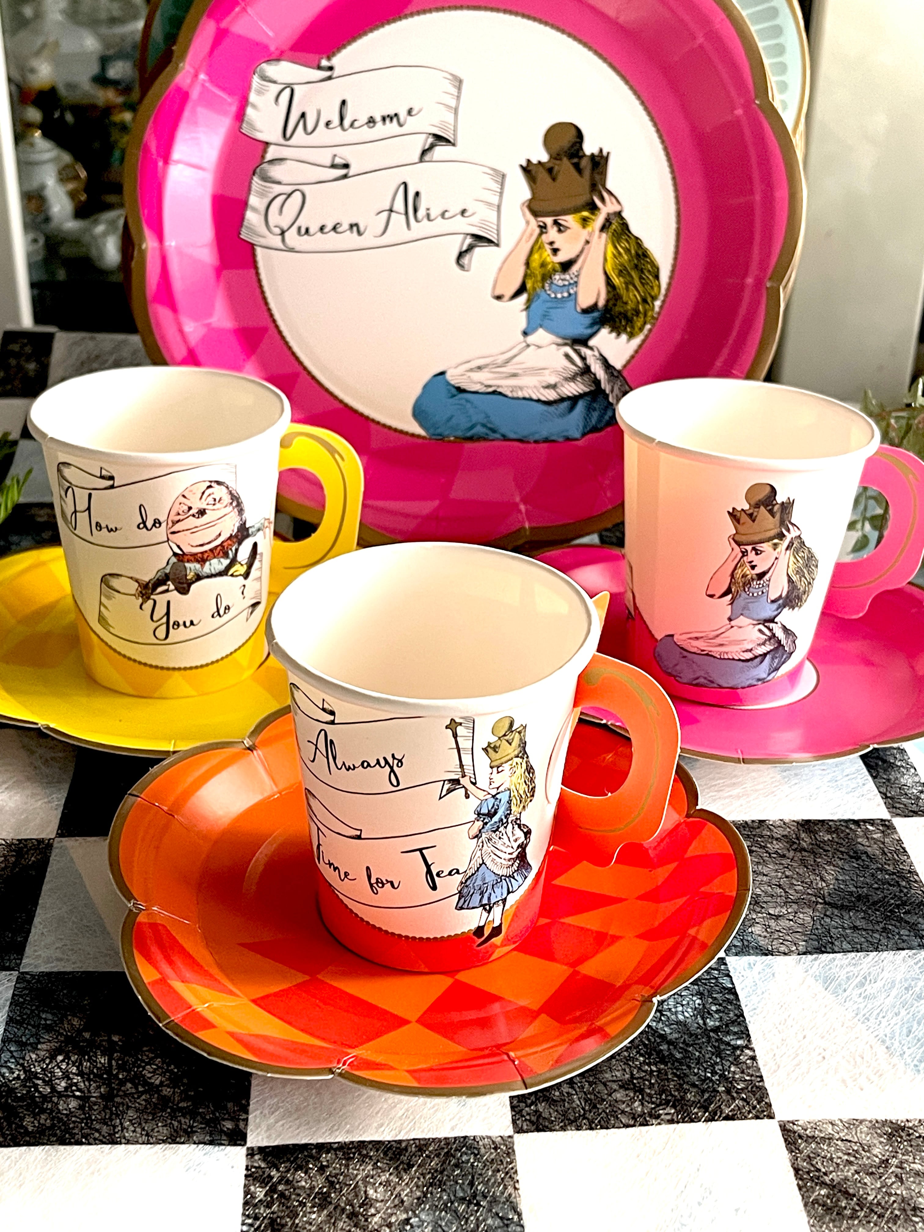 ◆3種セット◆不思議の国のアリス◆カップ&ソーサー◆ペーパー◆お茶会◆Truly Alice◆◆Talking Tables トーキングテーブル◆英国◆