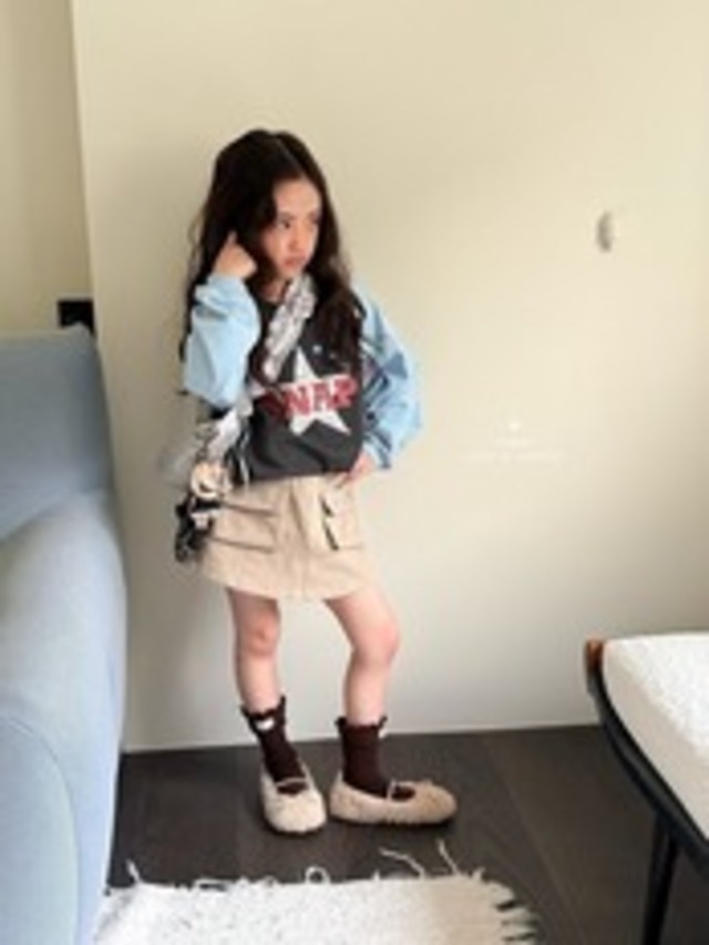 【予約】 comma スナップバイカラーT  26autumn 韓国ブランド　キッズ　女の子　小学生　コンマ　韓国子供服　トレンド