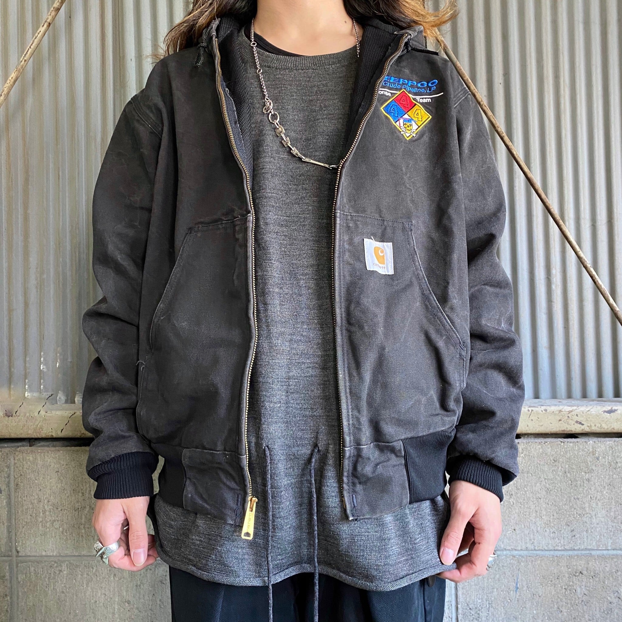 【最終値下】Carhartt アクティブジャケット ダック地 USA製 企業ロゴ