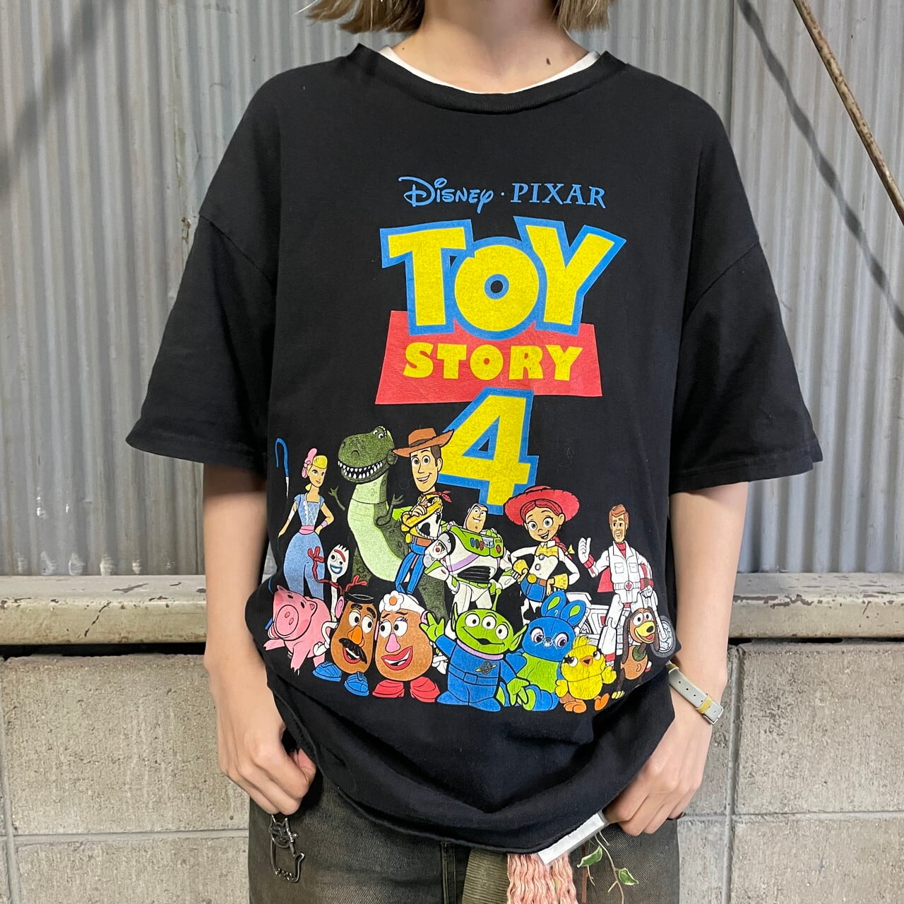 Disney ディズニー PIXAR ピクサー TOY STORY4 トイストーリー4 キャラクタープリントTシャツ メンズL 古着 映画 アニメ  ムービー ブラック 黒 【Tシャツ】【FSS2308-30】【CS2312-AL2】 | cave 古着屋【公式】古着通販サイト