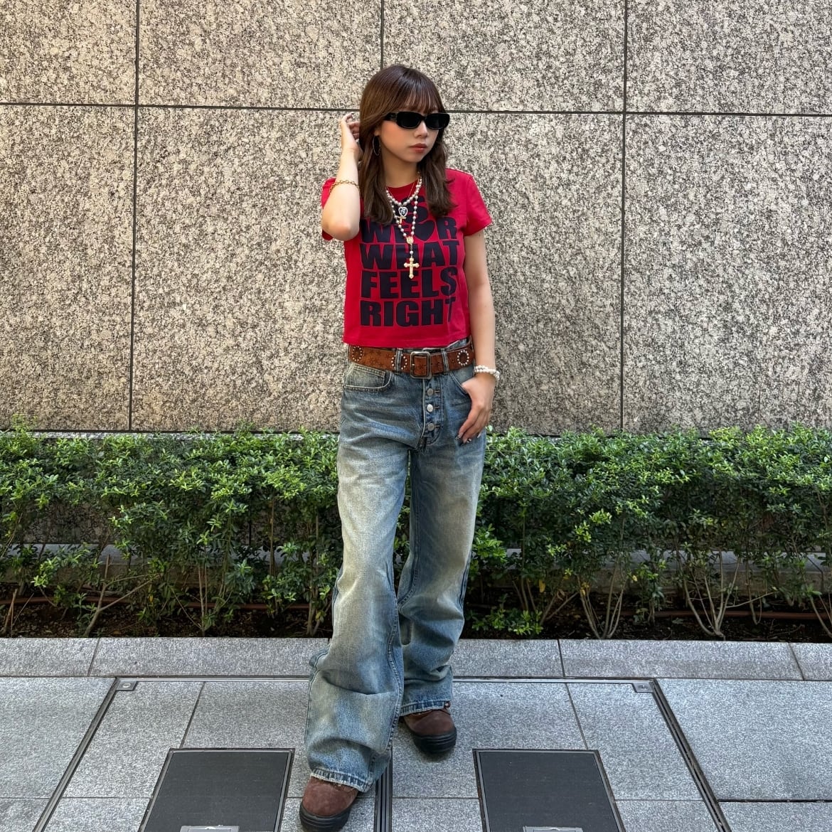 ヴィンテージウォッシュ ボタンフライデニム el1546 | elev fashion store