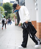 【#Re:room】SIDE LINE 2WAY WIDE TRACK PANTS［REP227］