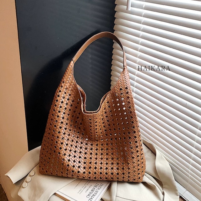 パンチング メッシュイントレチャート 大容量ショルダートートバッグ パンチング メッシュイントレチャート 大容量ショルダートートバッグ