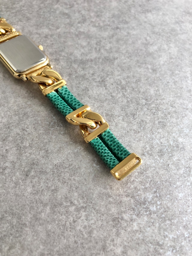 LOEWE ロエベ 腕時計 グリーン ゴールド ローマ ステンレススチール vintage ヴィンテージ オールド c27tnu