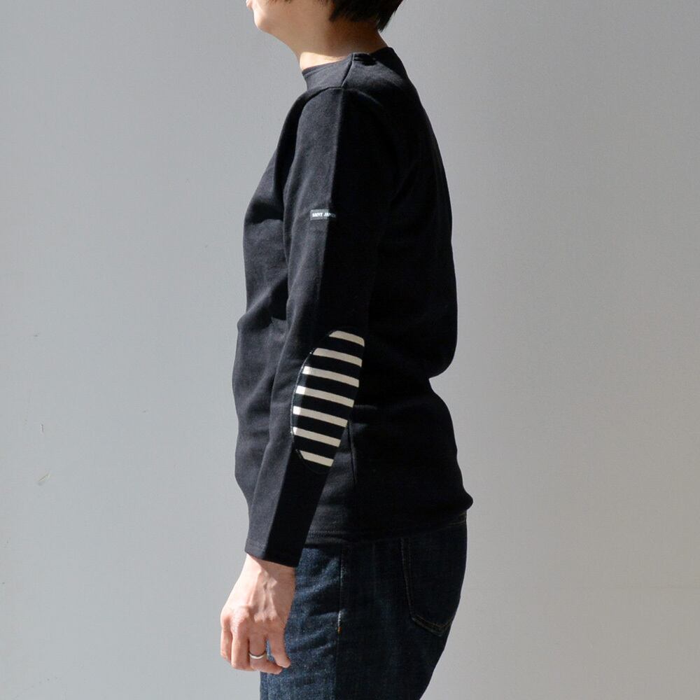 セントジェームス ウエッソン無地エルボーパッチ(13JCOUES.COUD.R)NOIR-NO/ECR T1【レターパックプラス可】