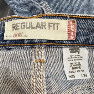 【LEVI'S】505 REGULAR FIT デニム ジーパン ジーンズ テーパード ジッパーフライ W33 L34 リーバイス レギュラーフィット US古着