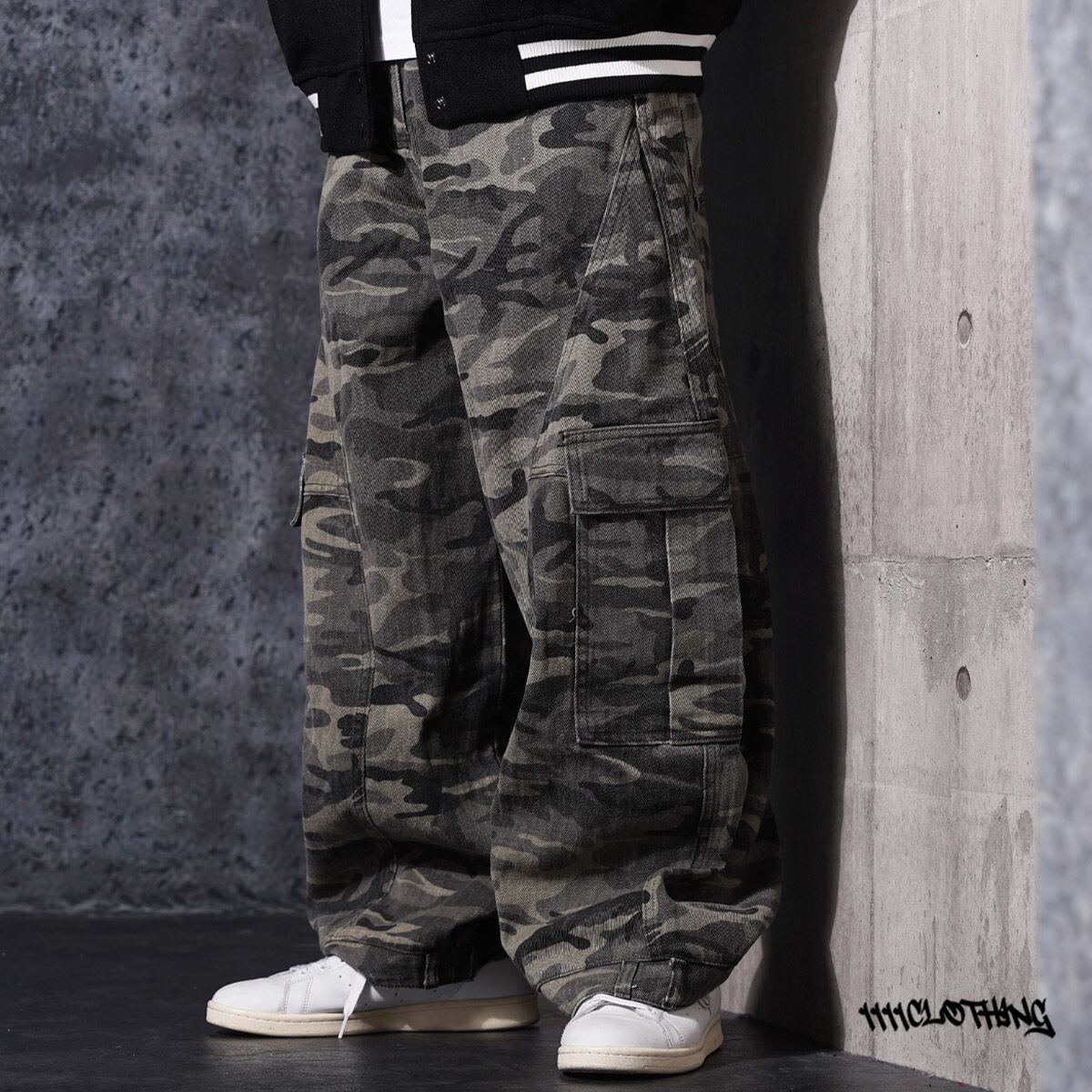 ◇カモフラ バレルレッグ カーゴパンツ◇gt-c25101 | 1111clothing