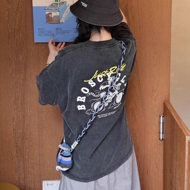 ロゴプリント オーバーサイズ Tシャツ  L1408