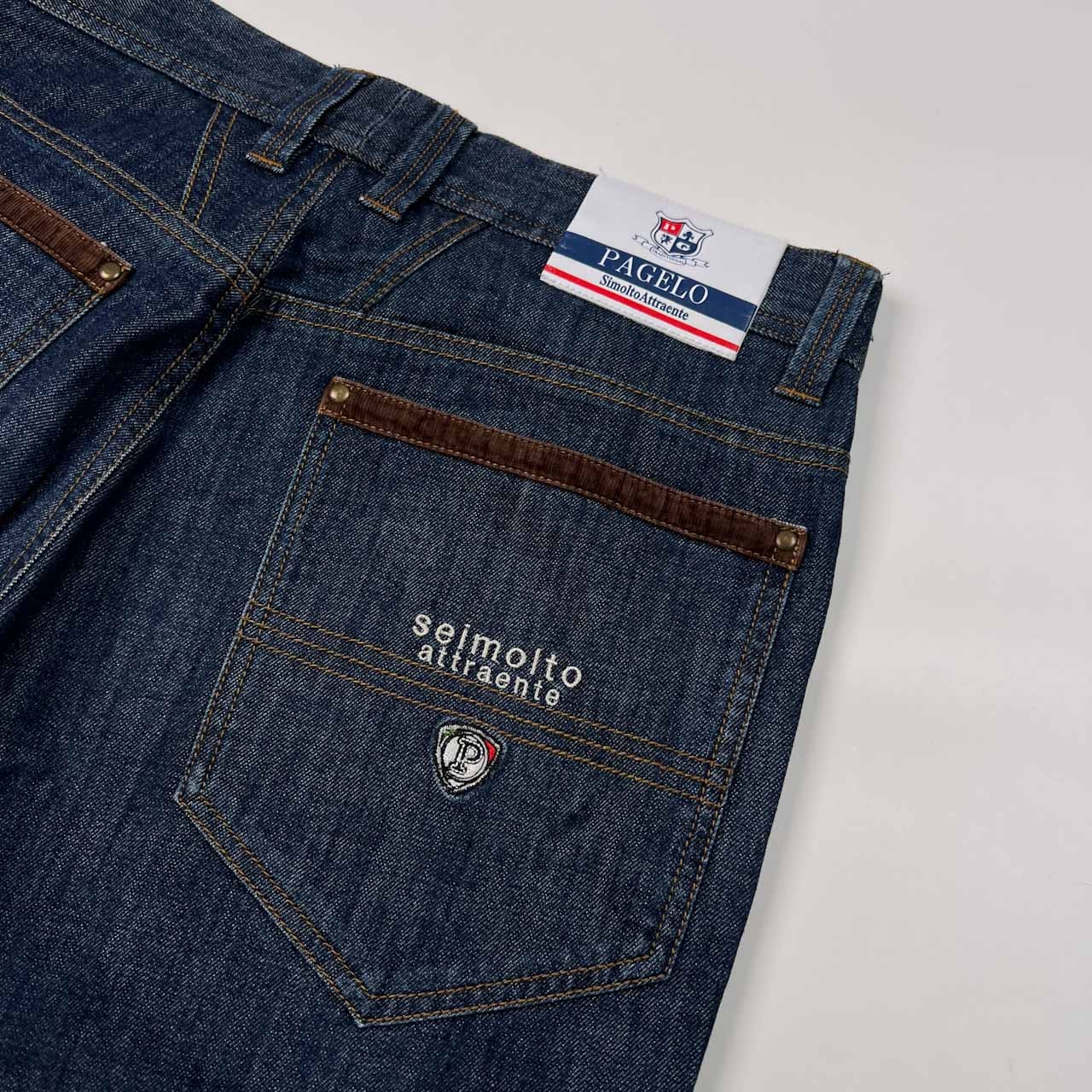 PAGGELLO パジェロ デニム パンツ ジーンズ サイズ 88 /インディゴ/メンズ/部分コーデュロイ