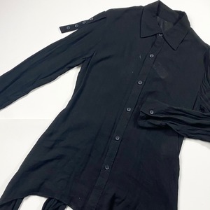 YOHJI YAMAMOTO black rayon fringe shirt