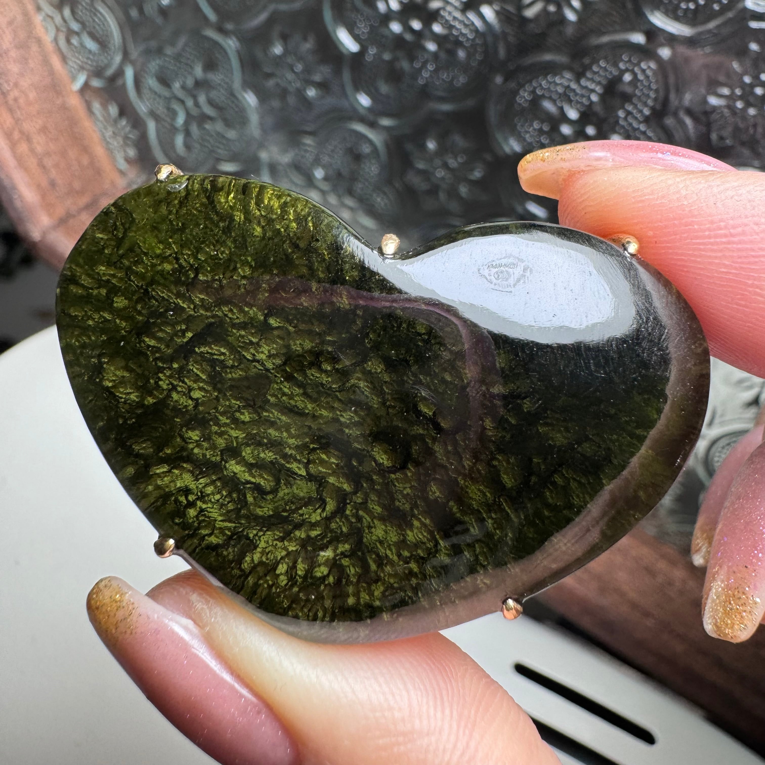 no.K1 モルダバイト k18 約29.5x43.8x14.3mm