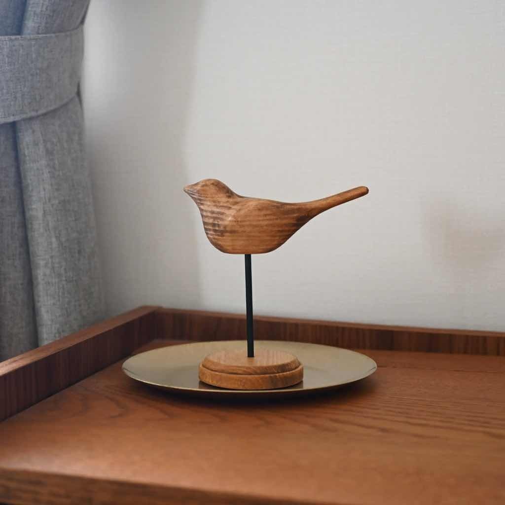 NEIN MARKE 小鳥のオブジェ《 S 》｜木の飾り スタンド ナチュラル