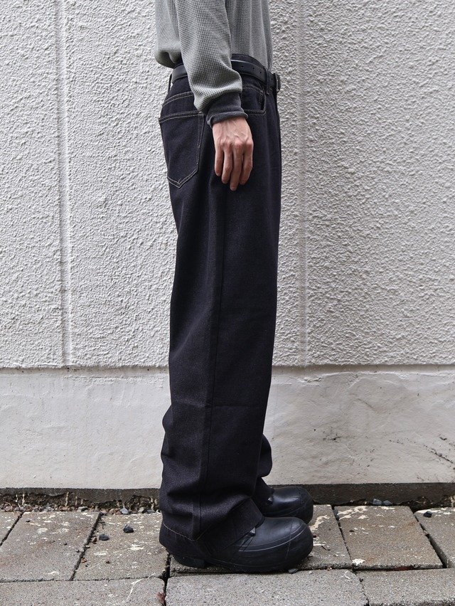 wide straight denim pants