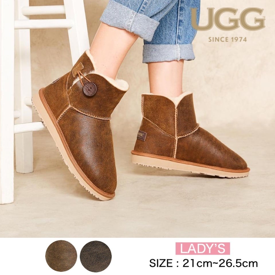 [UGG 1974] ボタン ボマーミニ ブーツ (防水革) | UGG Australian made since 1974 powered by  BASE