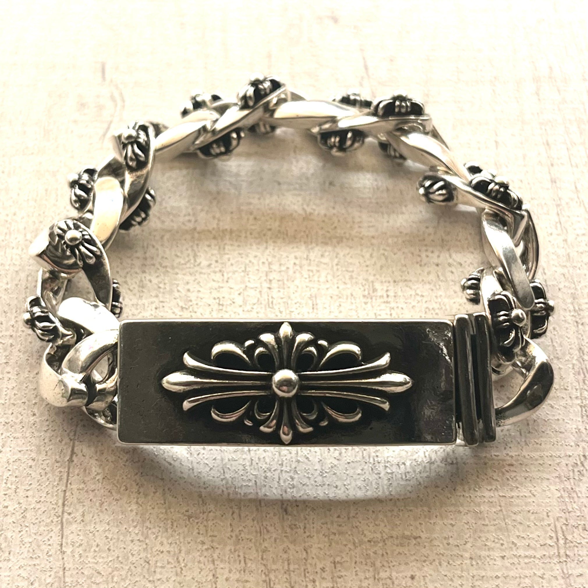 希少 40s 50s id ブレスレット Sterling silver925 40s 50s VINTAGE ID PLATE BRACELET -SILVER925- IDブレスレット