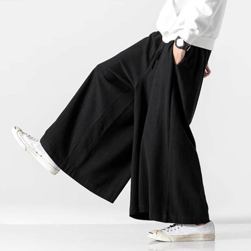 サブカル 服 地雷系 通販 メンズファッション 袴パンツ ワイドレッグ エスニック レトロスタイル ストリート系