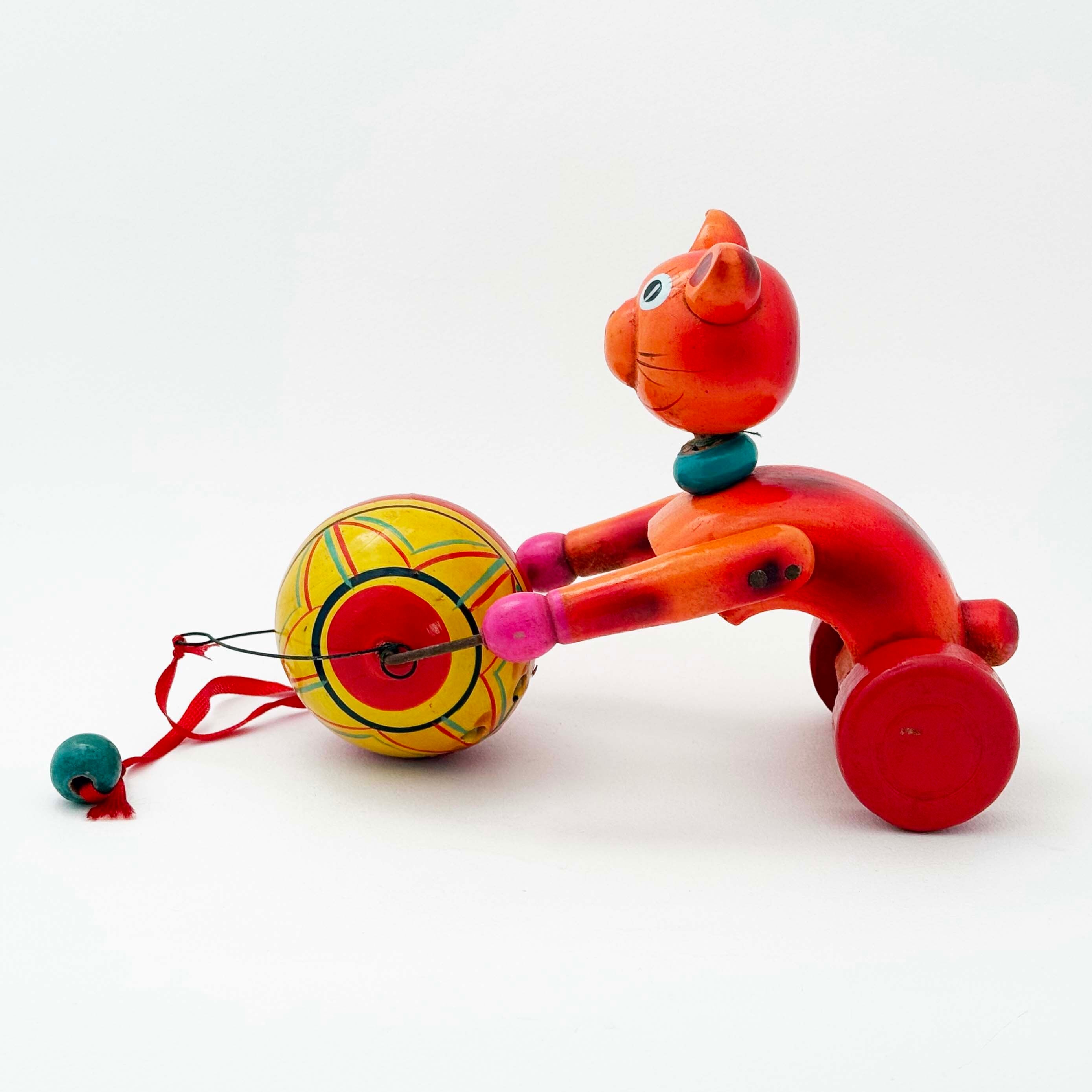 戦前 猫の玉転がし玩具