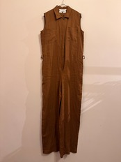 Max Mara made in Italy ブラウンリネンオールインワン