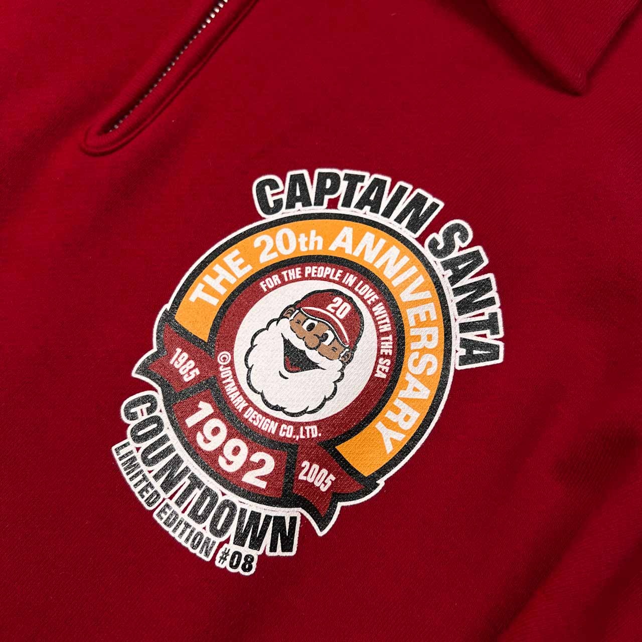 美品 CAPTAIN SANTA キャプテンサンタ プリント ハーフジップ スウェット トレーナー シャツ サイズ XL /レッド/20周年