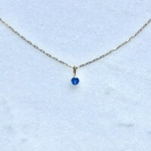 【ガネーシャ様の神前にてアチューメント】【超美石】【最高級】ブルー　アパタイト　K18　プチペンダントトップ　9291