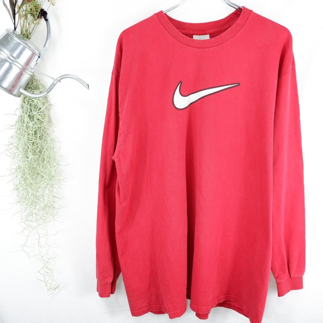 [XL] NIKE Red L/S Tee | ナイキ 赤 ロングTシャツ