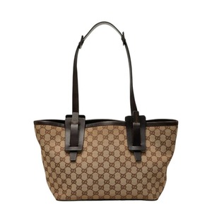 グッチ GGキャンバス トートバッグ ショルダーバッグ 106241 ベージュ ブラウン キャンバス レザー レディース GUCCI 【中古】