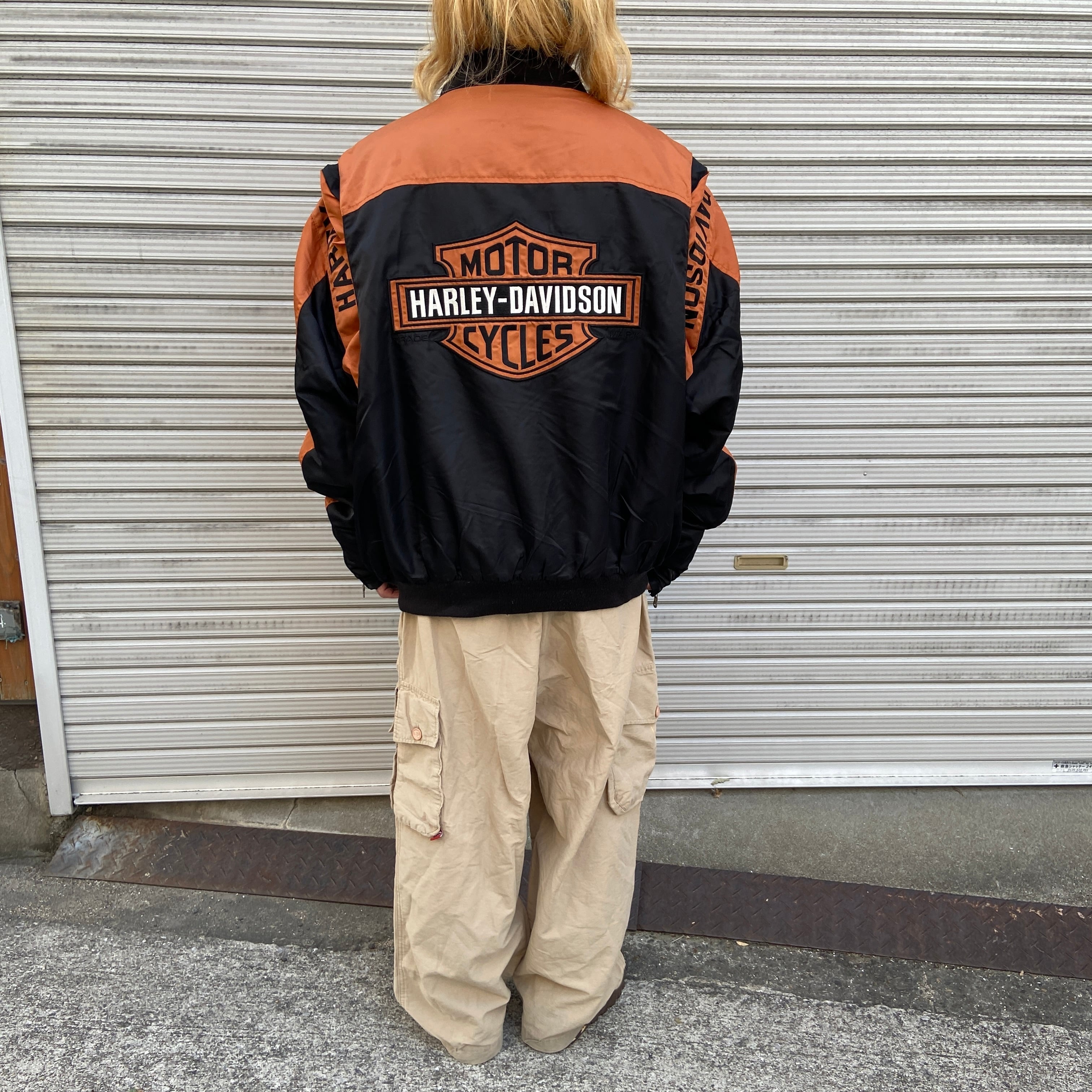 送料無料』HARLEYDAVIDSON ハーレー レーシングジャケット 刺繍ロゴ