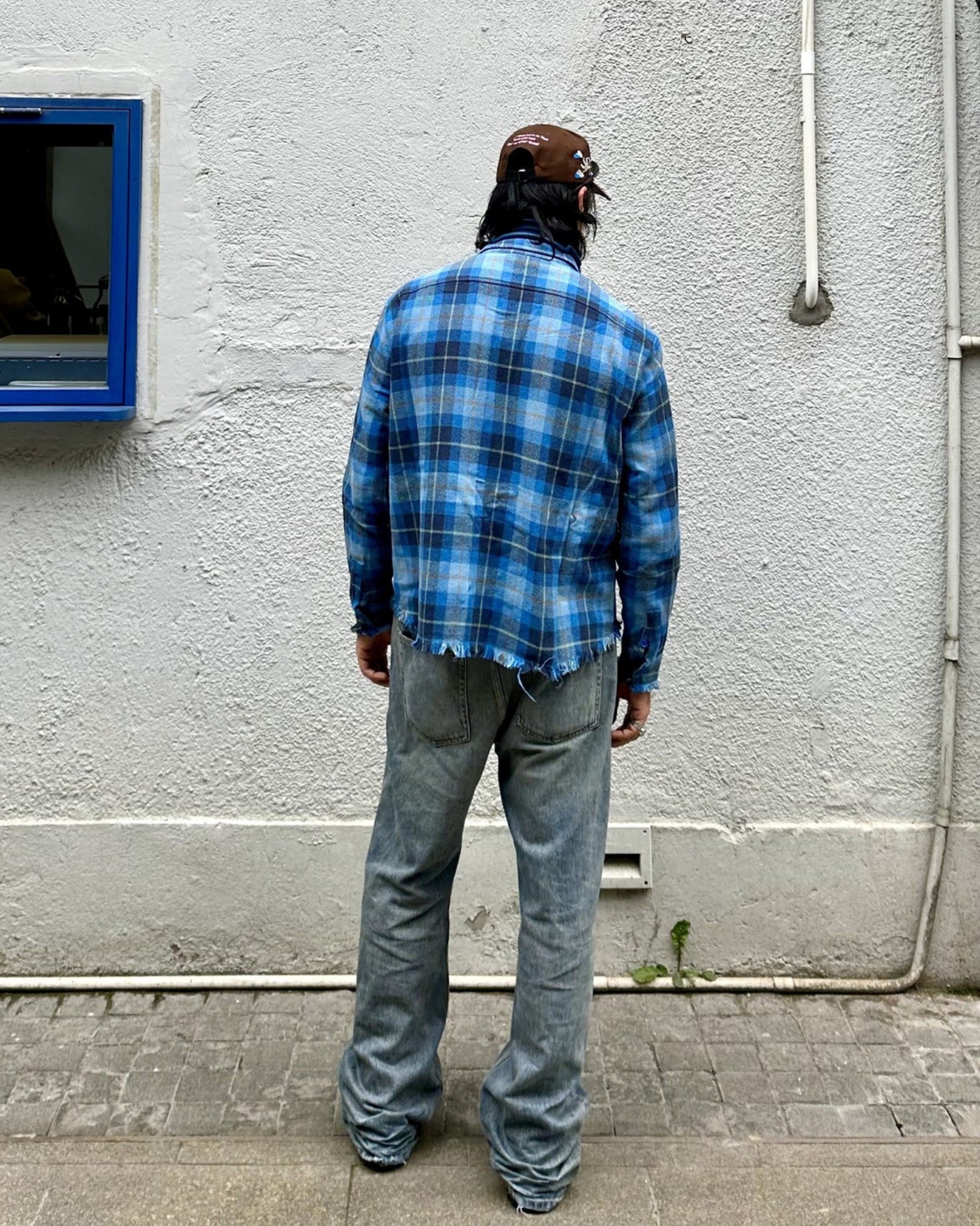 【お急ぎ発送】脚長高見え設計｜ダメージショートチェックシャツ(SH00001)