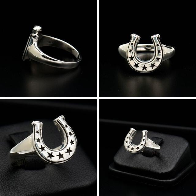 シルバー 指輪 リング 星 幸運のホースシュー 馬蹄 アクセサリー