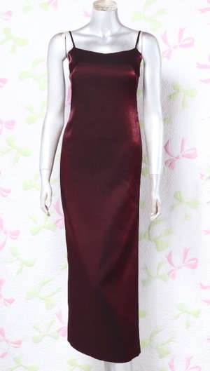 ★送料無料★９号（M)☆スリット入り光沢のあるキャミドレス(OPN3978)