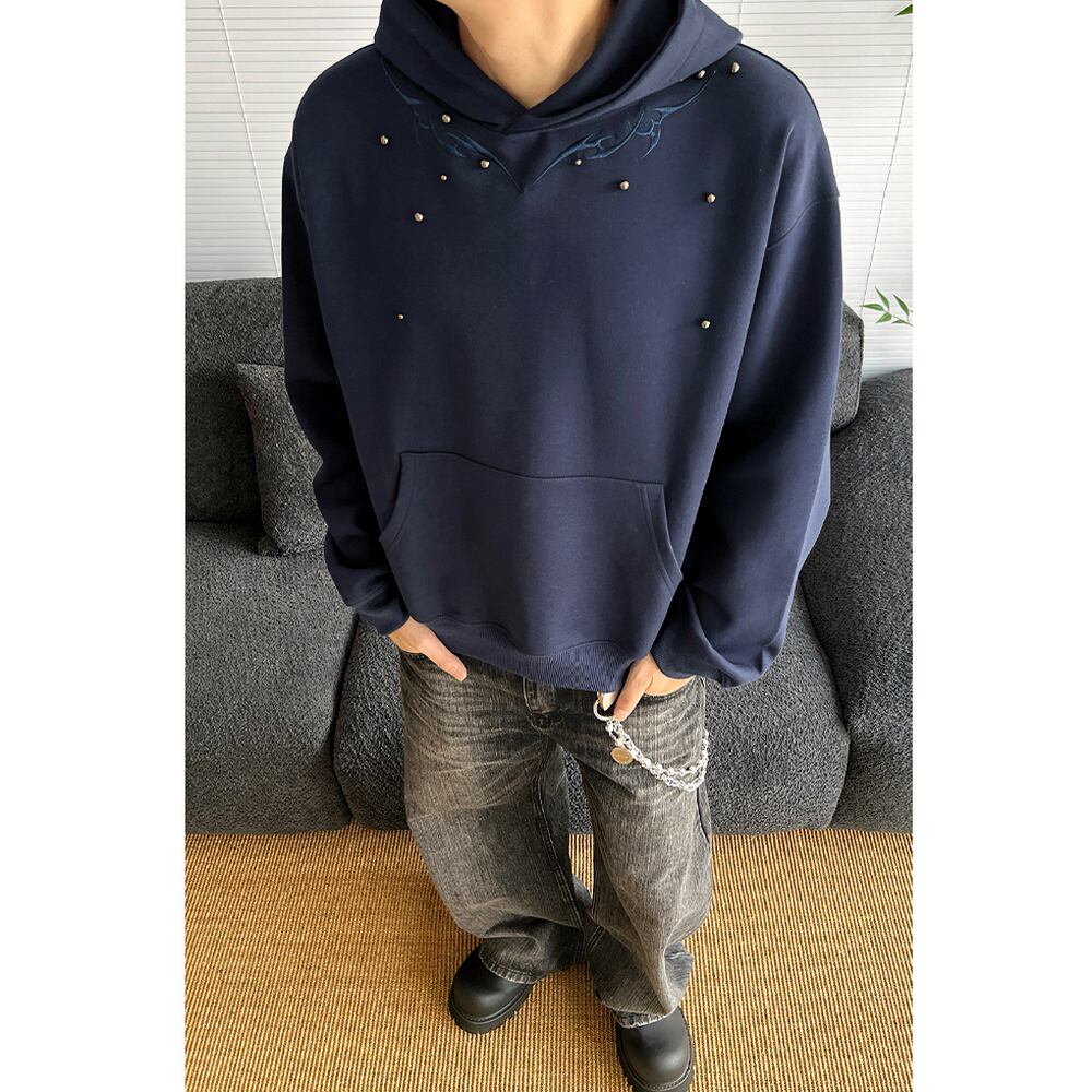ストリート リベット刺繍 パーカー T1911 | wshot
