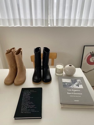 marron medium boots / 2color