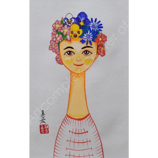 国吉真宏「冬花髪の少女」