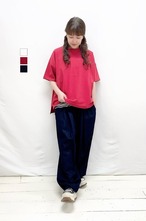 【prit】40/1プレーティング天竺5分袖クルーネックワイドTシャツ / P91626