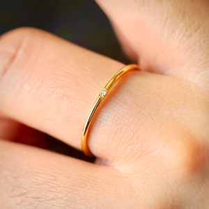 つけっぱなし！OK♪  極細リング 18k