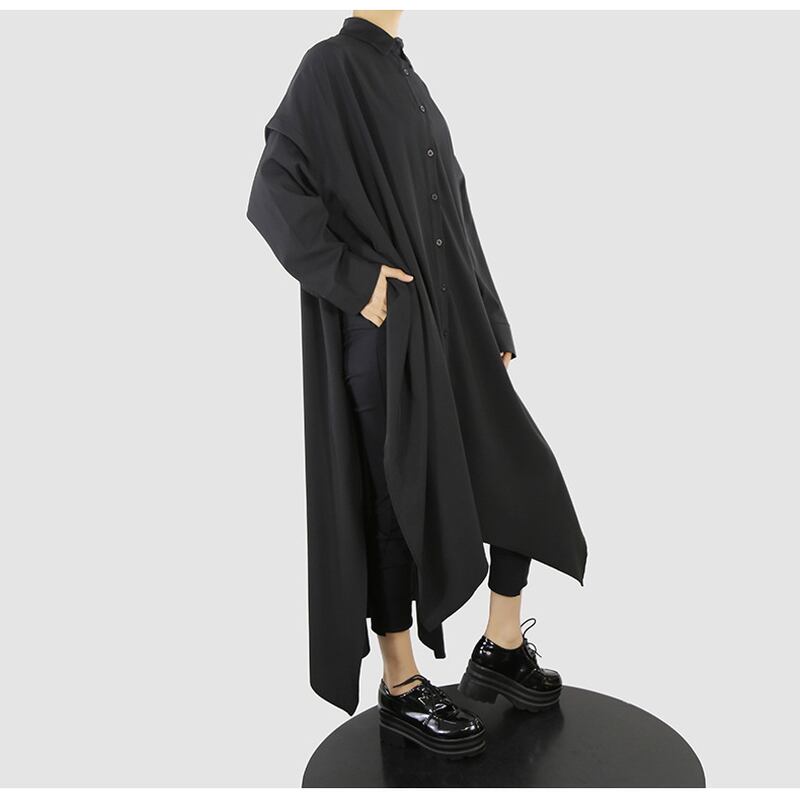 サブカル 服 地雷系 通販 春服 ワンピ シャツワンピ ビッグシルエット 闇かわいい 大人 ゴシック 大人きれいめ