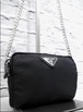 美品◆ PRADA プラダ ナイロンxレザー ミニ ショルダー バッグ ポーチ黒