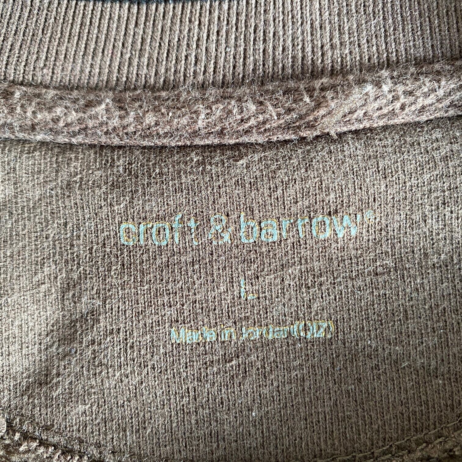 Croft&Barrow 刺繍 鹿 鴨 鳥 アニマルスウェット メンズL 古着 Croft&Barrow 刺繍 鹿 鴨 鳥 アニマルスウェット メンズL 古着
