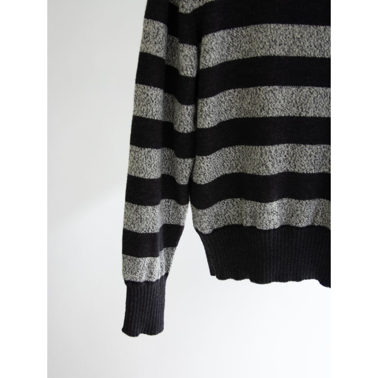 【Unknown Brand】Made in Italy 100% Wool Roll Neck Sweater（イタリア製ウール ロールネックセーター ボーダーニット）
