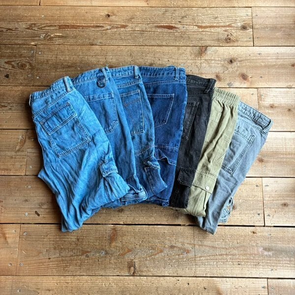 1点物◇デニムカーゴパンツWild Fableワイドバギージーンズ古着メンズ