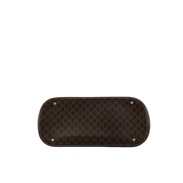 CELINE セリーヌ マカダム ショルダーバッグ ブラウン ブラゾン型押し PVC 2WAY vintage ヴィンテージ オールド rpmpji