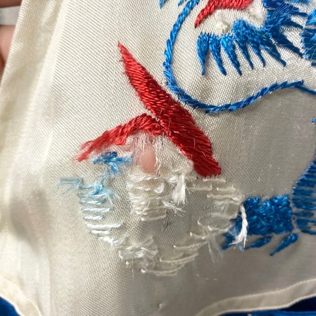 50年代 50s 刺繍 龍 プルオーバー スーベニア スカシャツ 長袖シャツ ヴィンテージ ビンテージ シルクサテン YKKジップ レディースL相当 古着【長袖シャツ】【VTG】【CS2301-30】【AN20】 | cave 古着屋【公式】古着通販サイト powered by BASE