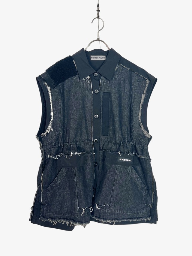 "再構築" Grange Denim×Nylon Docking Drawing Best